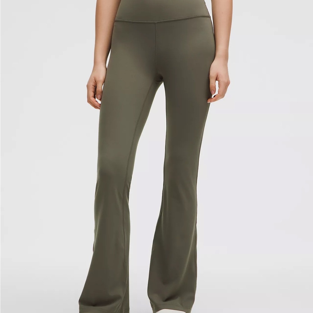 Lululemon Army Green Flared Leggings